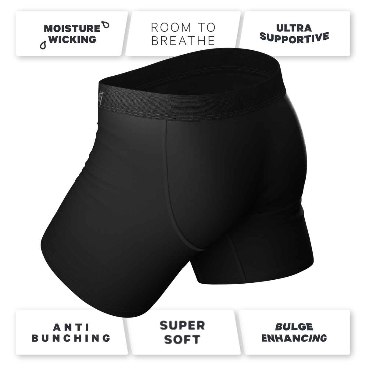 The 009 | Black Tuxedo Ball Hammock® Pouch Underwear - Shinesty
