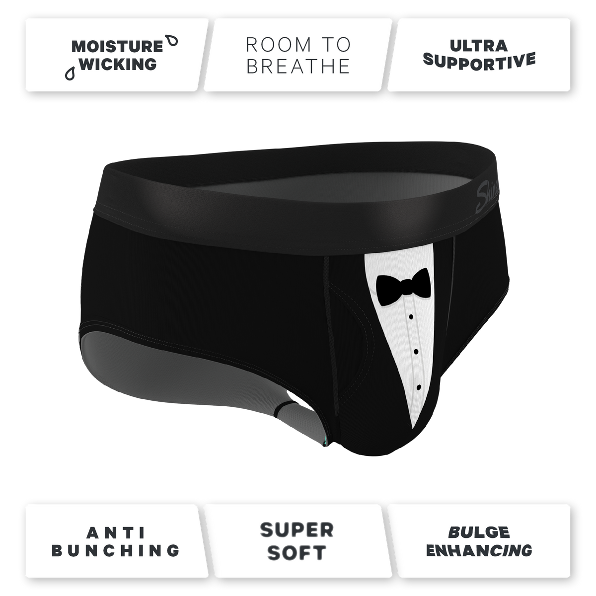 The 009 | Black Tuxedo Ball Hammock® Pouch Underwear Briefs - Shinesty