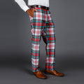 The Scotch on the Rocks | White Plaid Holiday Dress Pants - Shinesty