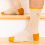 The Banana Jam | Tan and Mustard Heel Hammock™ Crew Socks - Shinesty