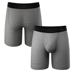 The 50 Shades | Long Leg Grey Ball Hammock® Pouch Underwear With Fly 5 Pack - Shinesty