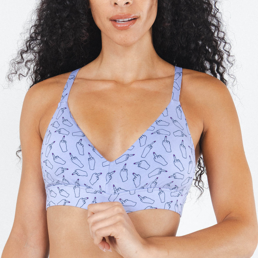 The Little Birdy | Middle Finger Boob Hammock™ Plunge Bralette - Shinesty