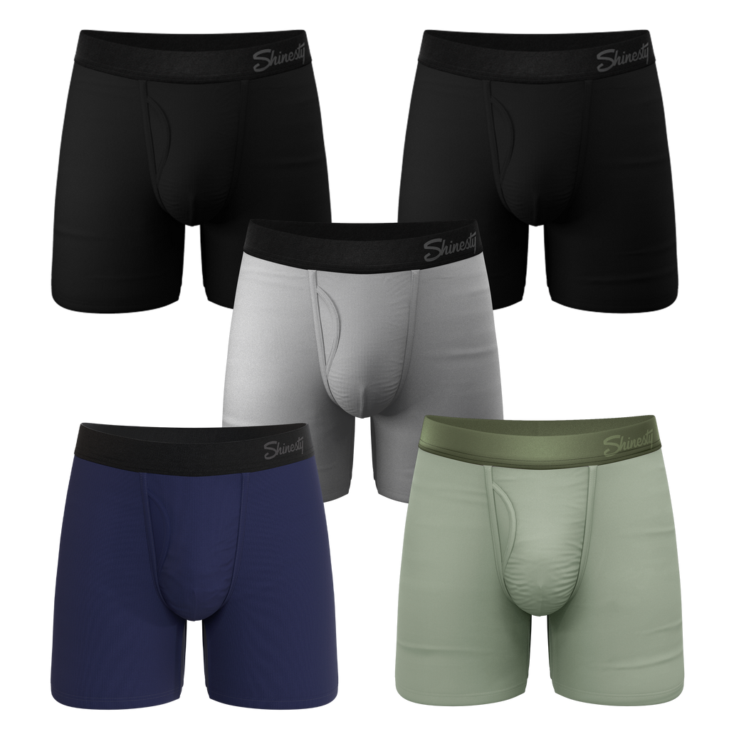 The 5 Solids | Ball Hammock® Pouch Boxer Briefs with Fly 5 Pack - Shinesty