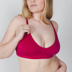 The Begonia | Hot Pink Tonal Boob Hammock™ Plunge Bralette - Shinesty