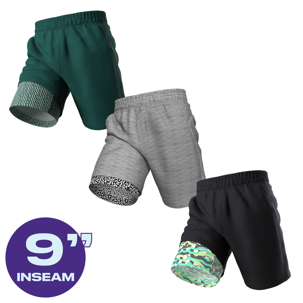 The Actives | Ball Hammock® 9 Inch Athletic Shorts 3 Pack - Shinesty