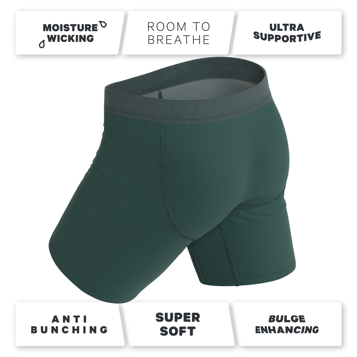 The Alloy | Dark Teal Ball Hammock® Boxer - Long Leg - Shinesty
