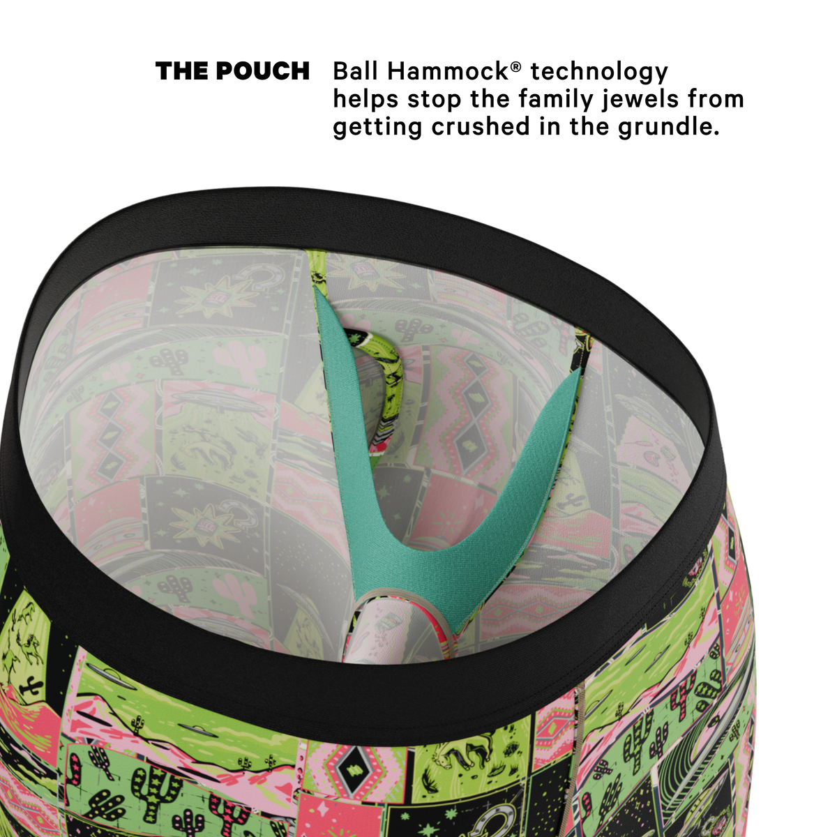 The Area 51 | Retro-Futuristic Alien Ball Hammock® Boxer - Long Leg - Shinesty
