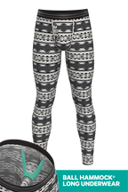 The Arroyo Grande | Grey and Black Aztec Ball Hammock® Long Johns - Shinesty
