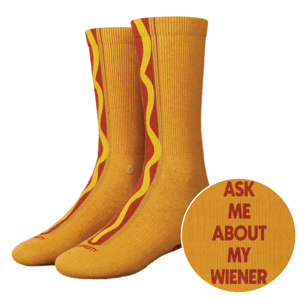 The Ask Me | Hot Dog Heel Hammock™ Crew Socks - Shinesty