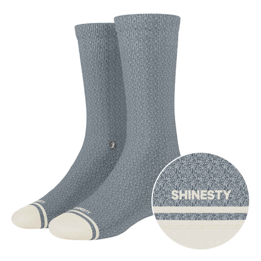The Asteroid | Blue Marl Heel Hammock™ Crew Socks - Shinesty