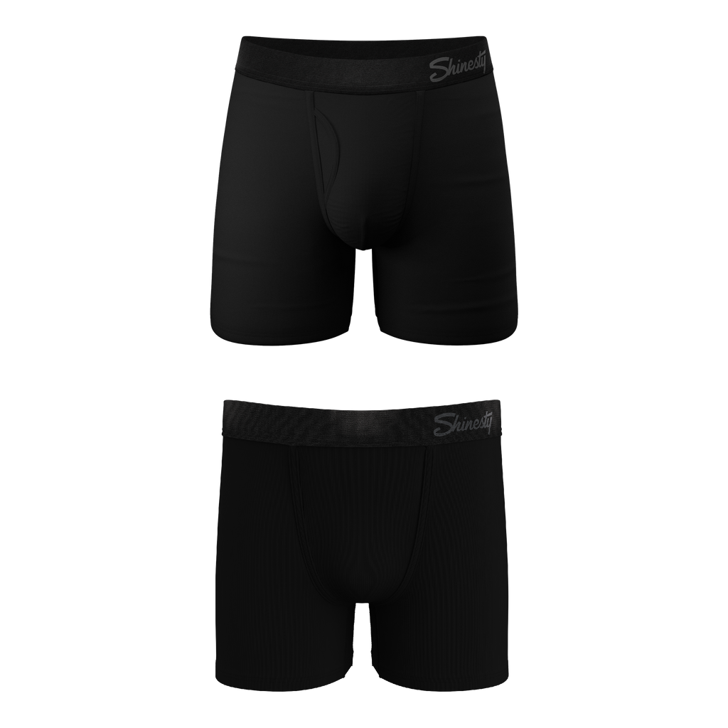 The Threat Level Midnight | Black Father Son With Fly Ball Hammock® Pouch Underwear 2 Pack - Shinesty