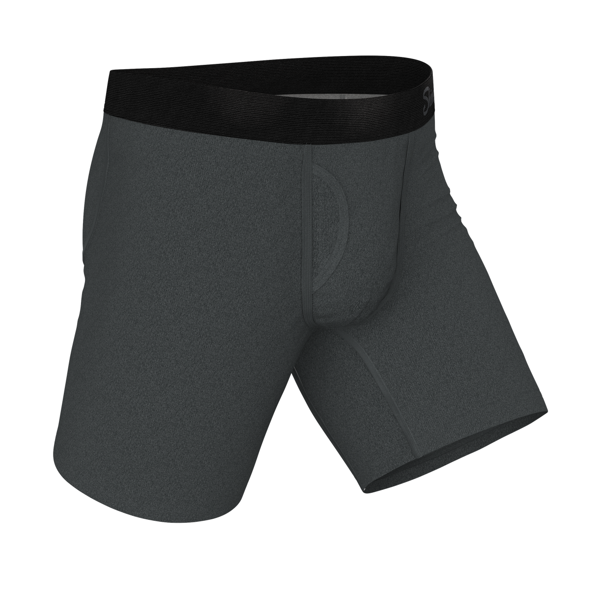The Basalt | Heather Charcoal Ball Hammock® Boxer - Long Leg - Shinesty