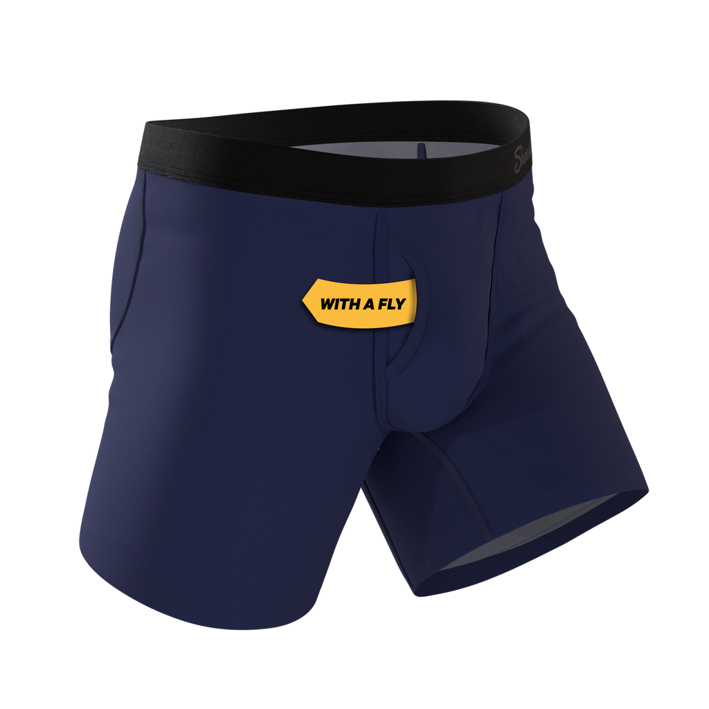 The Big Blue | Navy Ball Hammock® Pouch Underwear With Fly - Shinesty