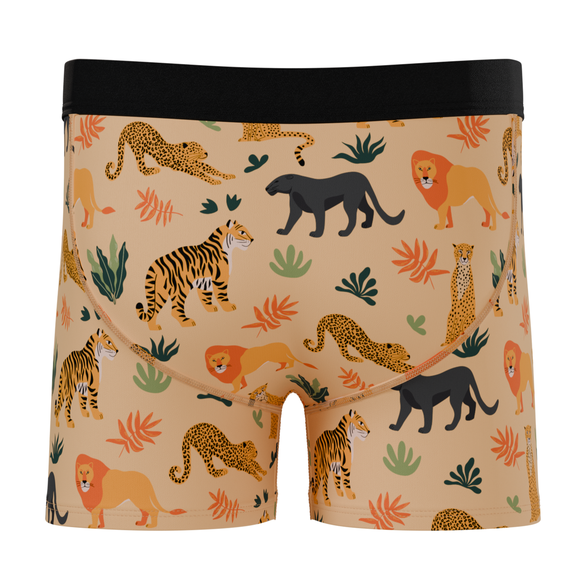 The Big Cat Conga | Safari Animals Youth Boxer Briefs - Shinesty