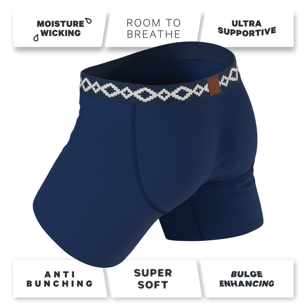 The Big Corbina Blue | La Matera x Shinesty Navy Ball Hammock® Pouch Underwear With Fly - Shinesty