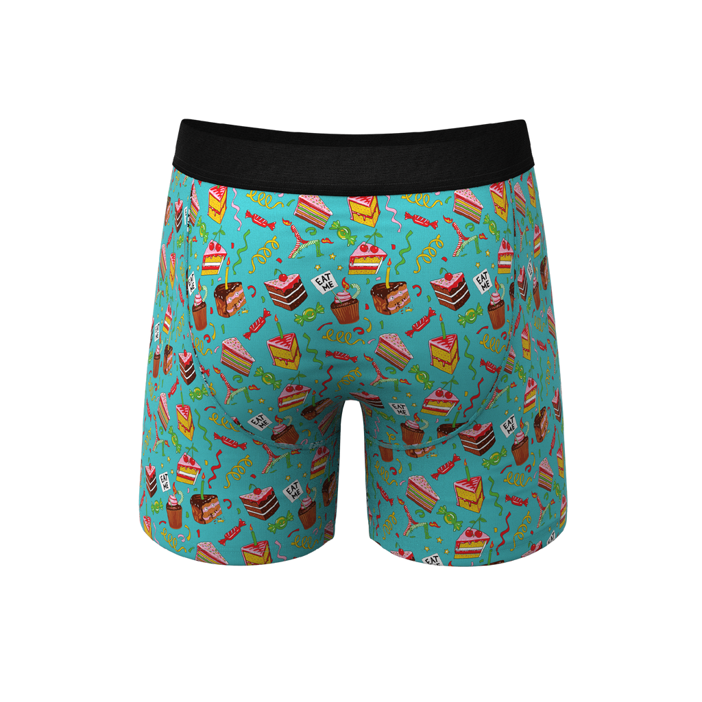 The Birthday Blowout | Birthday Cake Ball Hammock® Pouch Underwear With Fly - Shinesty
