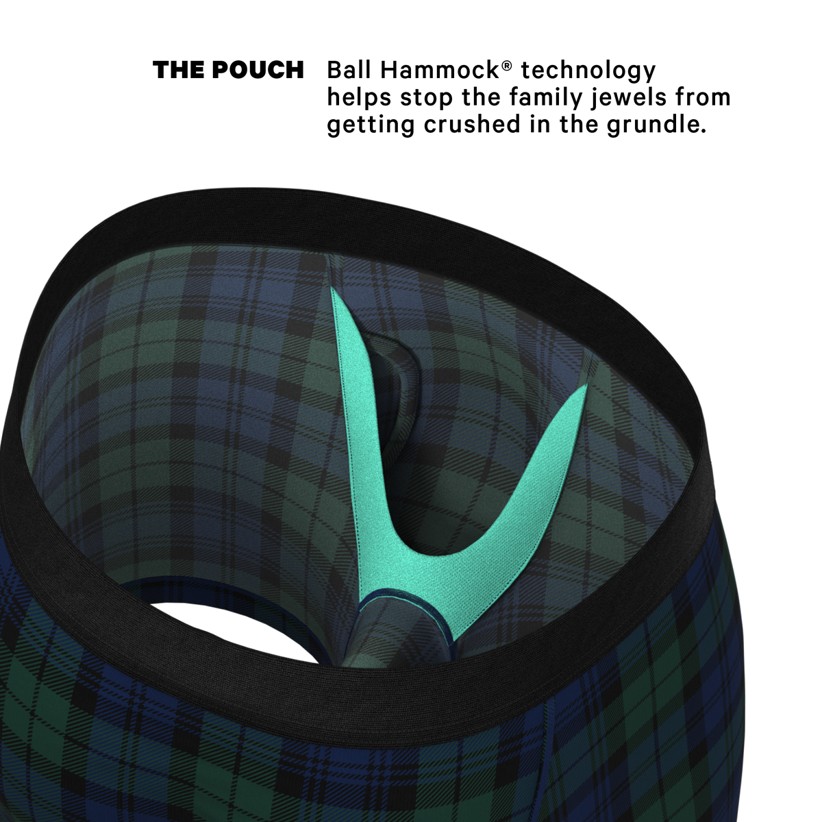 The Black Watch | Tartan Plaid Ball Hammock® Pouch Underwear With Fly - Shinesty