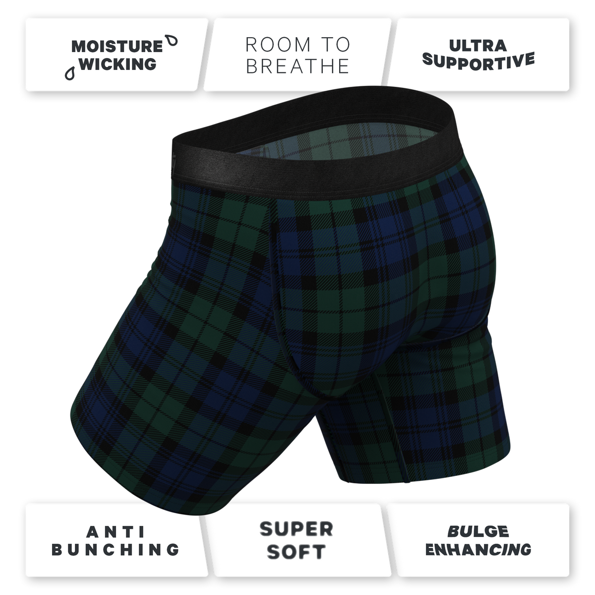 The Black Watch | Tartan Plaid Ball Hammock® Boxer - Long Leg - Shinesty