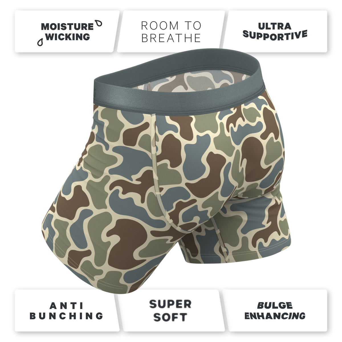 The Blender | Grey Duck Camo Ball Hammock® Pouch Underwear - Shinesty