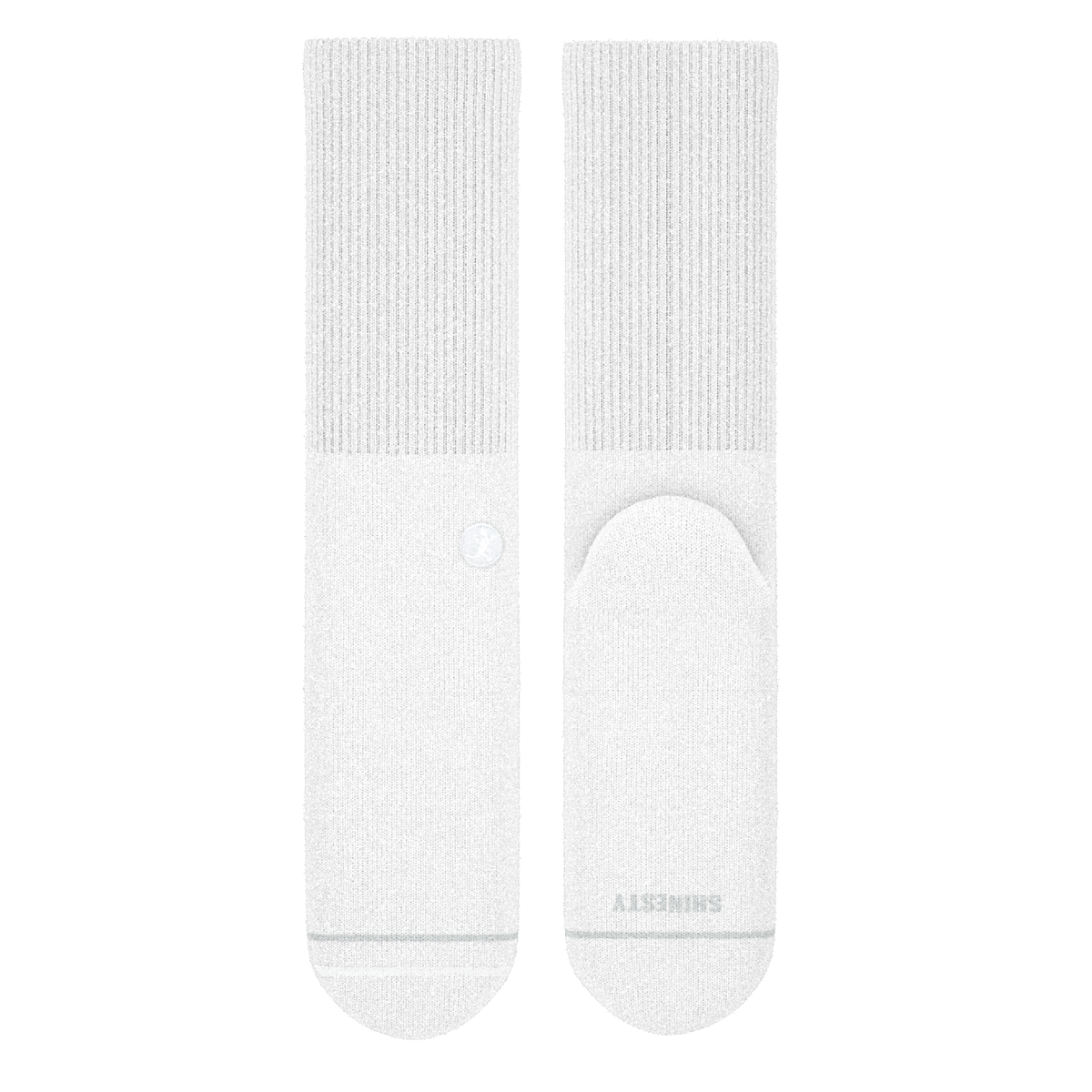 The Blizzard | Plain White Heel Hammock™ Crew Socks - Shinesty