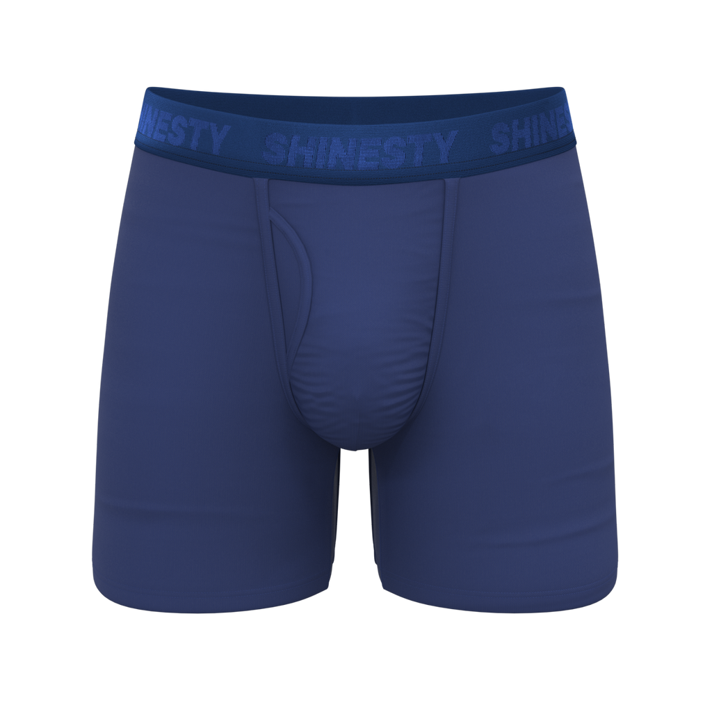 The Bloom Moon | Tonal Navy Ball Hammock® Pouch Underwear With Fly - Shinesty