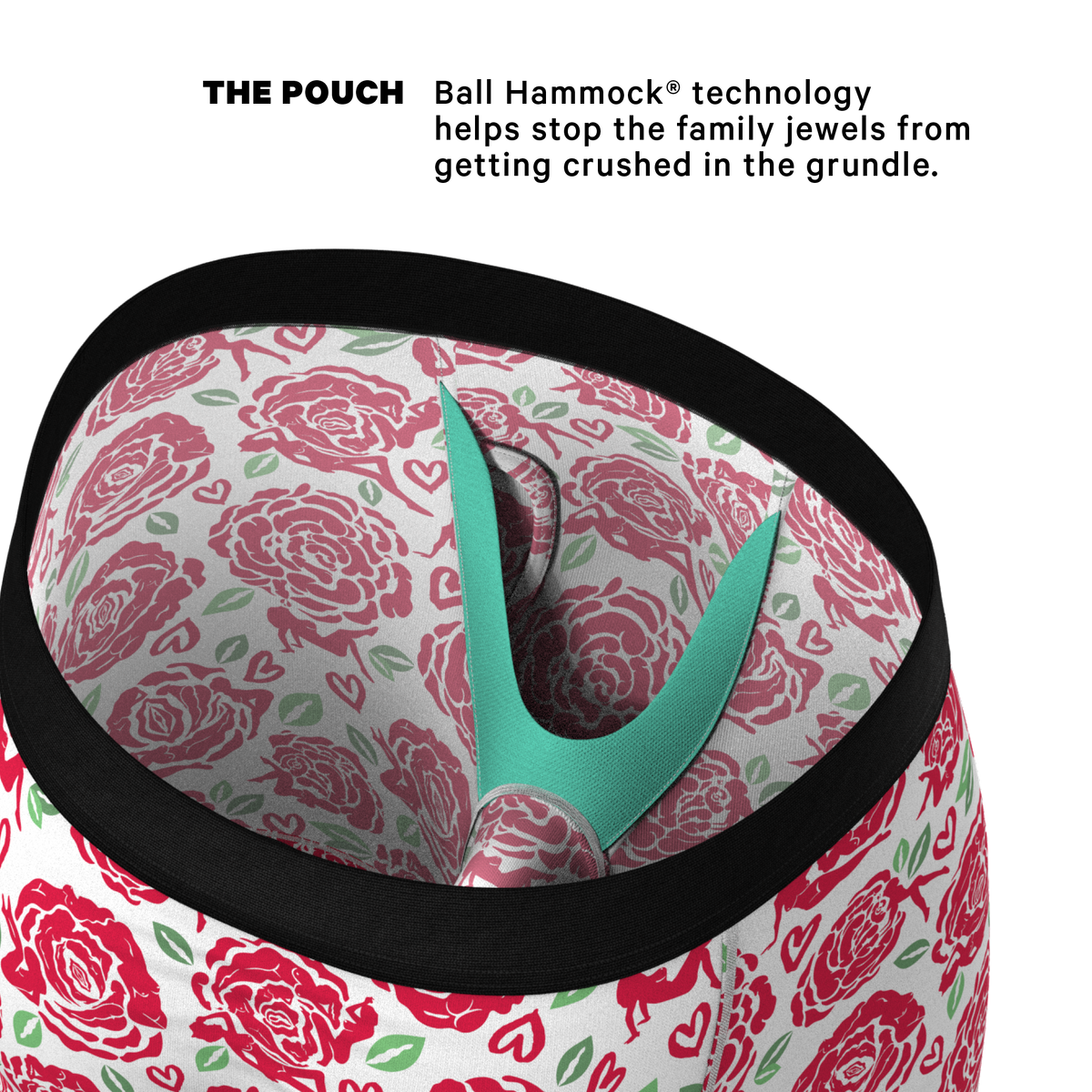 The Bloom With A View | Naughty Roses Ball Hammock® Boxer - Long Leg - Shinesty