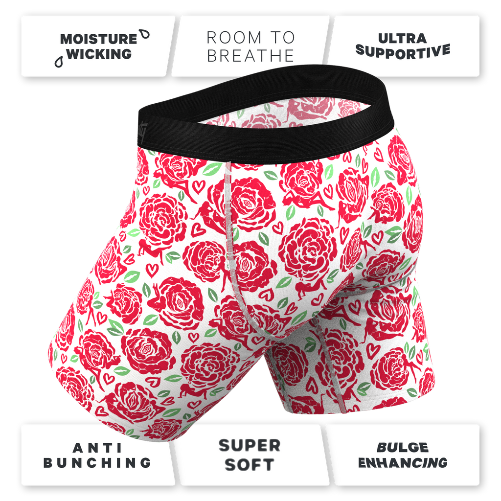 The Bloom With A View | Naughty Roses Ball Hammock® Boxer - Long Leg - Shinesty