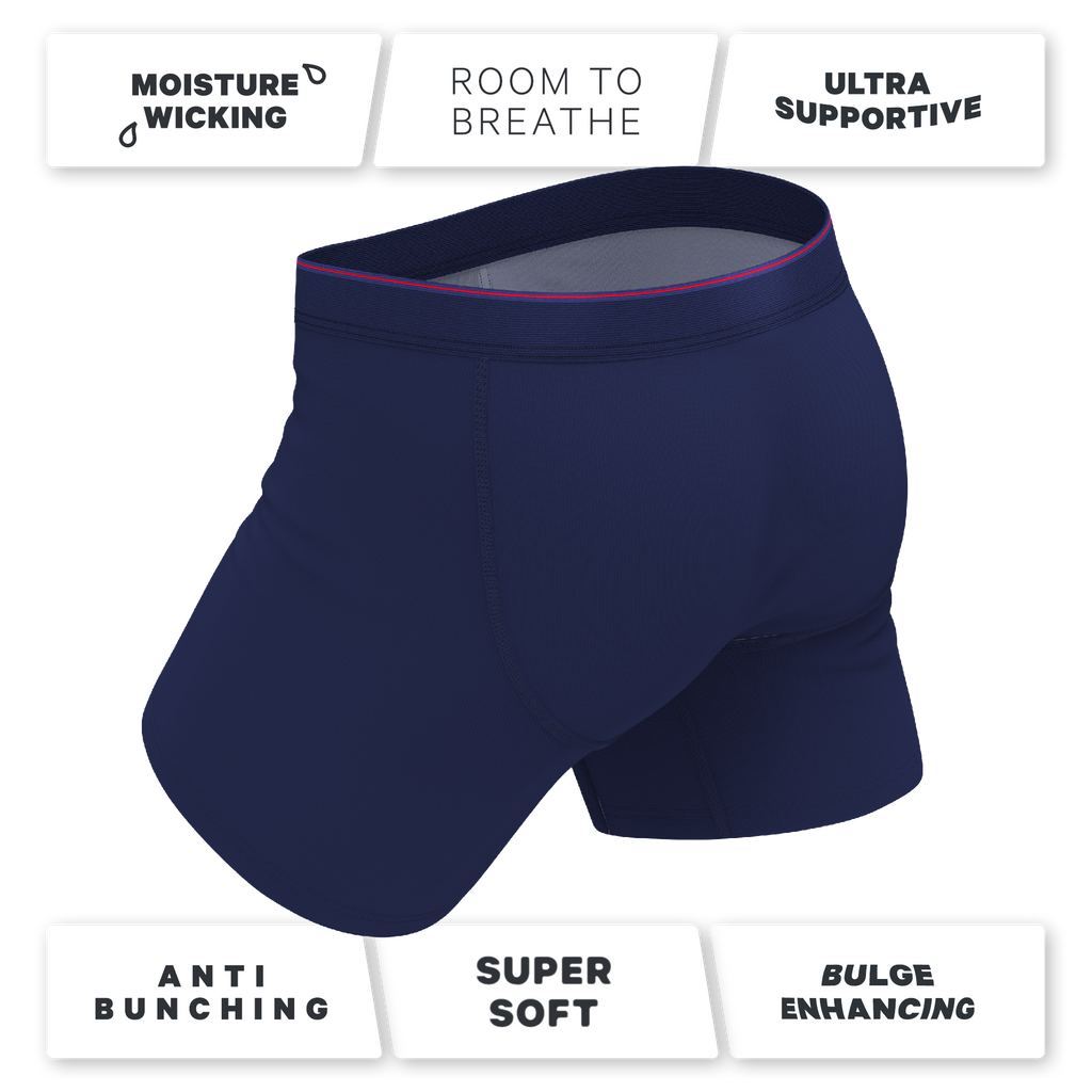 The Blueberry Pie | Red Tip Navy Ball Hammock® Pouch Underwear - Shinesty