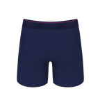 The Blueberry Pie | Red Tip Navy Ball Hammock® Pouch Underwear With Fly - Shinesty