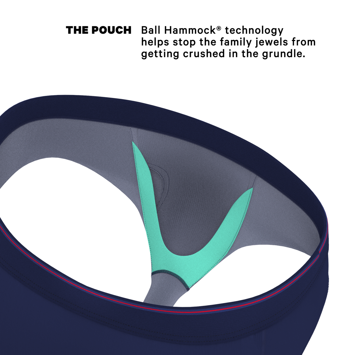 The Blueberry Pie | Red Tip Navy Ball Hammock® Pouch Underwear Briefs - Shinesty