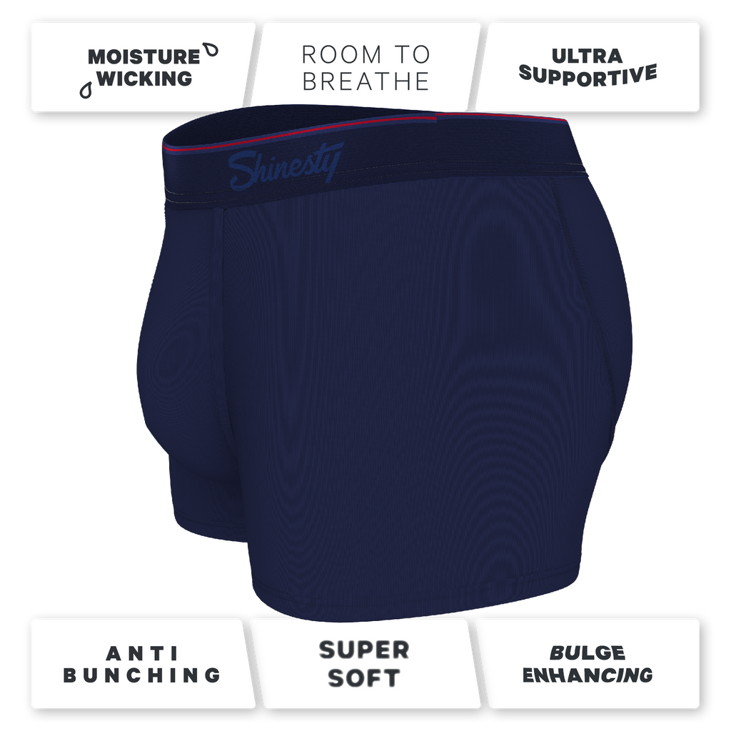 The Blueberry Pie | Red Tip Navy Ball Hammock® Pouch Trunks Underwear - Shinesty