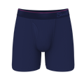 The Blueberry Pie | Red Tip Navy Ball Hammock® Pouch Underwear With Fly - Shinesty