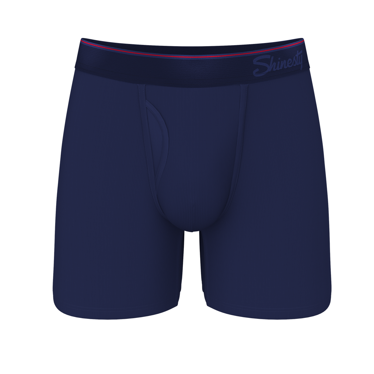 The Blueberry Pie | Red Tip Navy Ball Hammock® Pouch Underwear With Fly - Shinesty