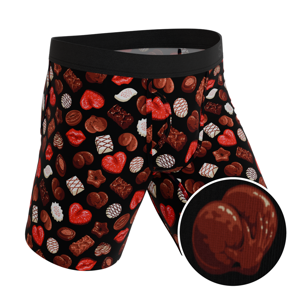 The Bonbons | Naughty Chocolate Ball Hammock® Boxer - Long Leg - Shinesty