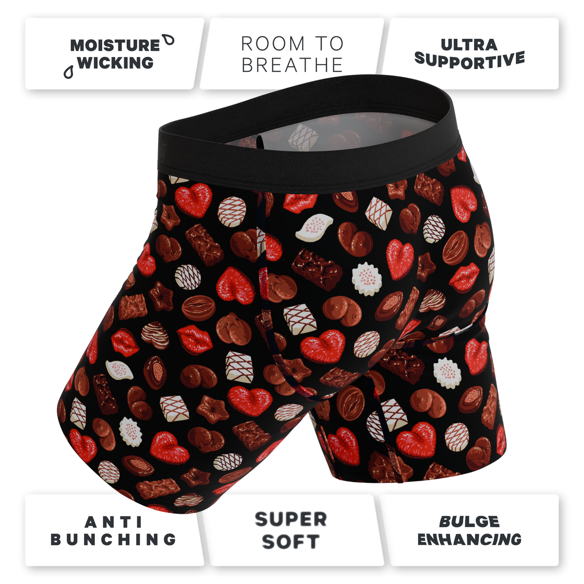 The Bonbons | Naughty Chocolate Ball Hammock® Boxer - Long Leg - Shinesty