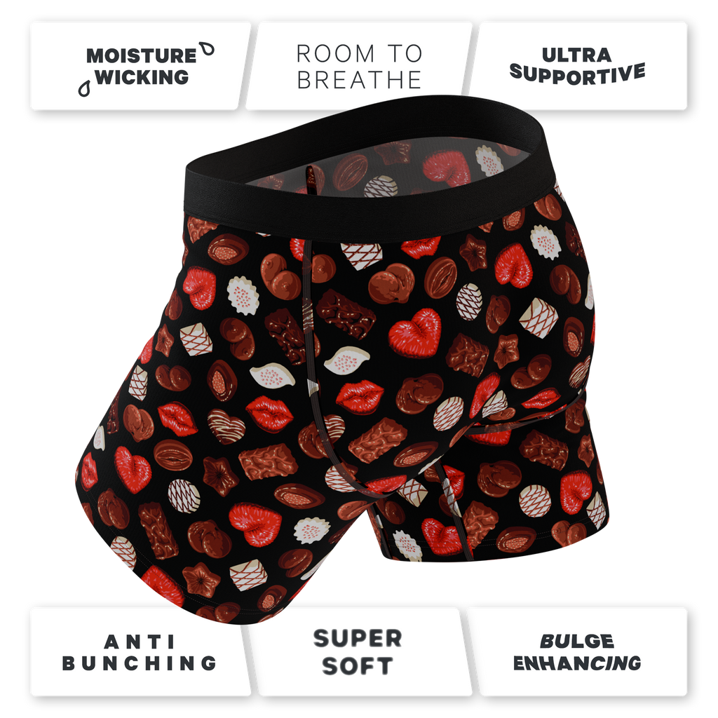 The Bonbons | Naughty Chocolate Ball Hammock® Pouch Underwear With Fly - Shinesty