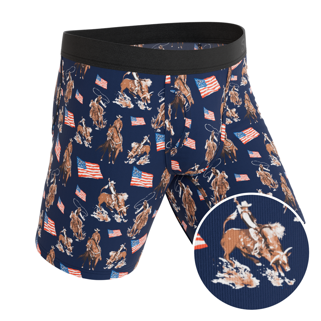 The Bootstraps & Chaps | Americana Cowboy Ball Hammock® Boxer - Long Leg - Shinesty