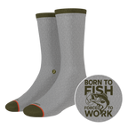 The Born To Fish | Fishing Motto Heel Hammock™ Crew Socks - Shinesty