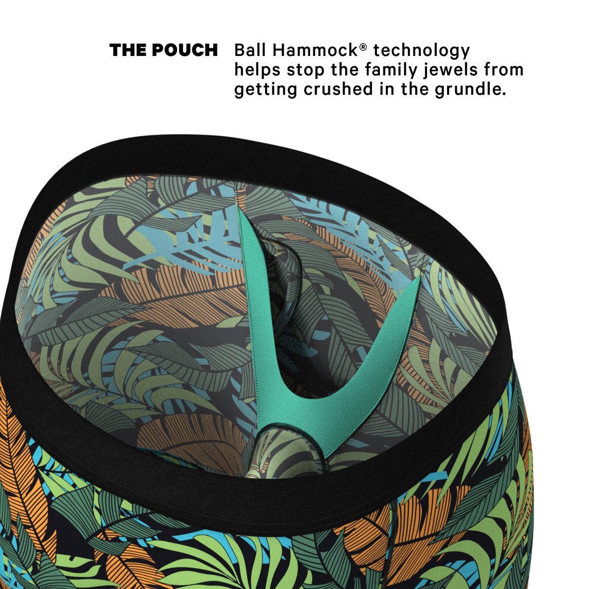 The Botanist | Tropical Leaves Ball Hammock® Boxer - Long Leg - Shinesty