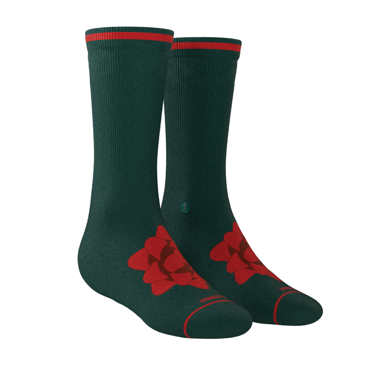 The Bow On Top | Ribbon Present Heel Hammock™ Crew Socks - Shinesty