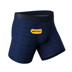 The Forget Me Not | Navy Dot Ball Hammock® Pouch Underwear With Fly - Shinesty