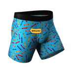 The 69 Pack | Crayon Print Ball Hammock® Pouch Underwear With Fly - Shinesty