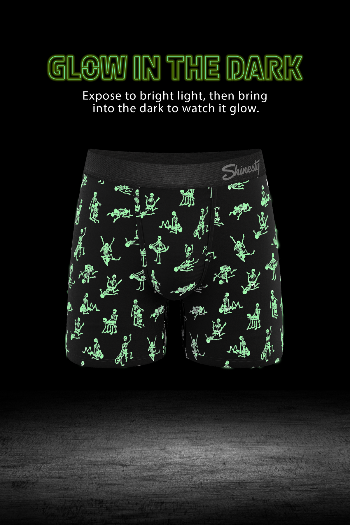 The Bare Back Bones | Glow in the Dark Skeletons Ball Hammock® Pouch Underwear - Shinesty