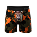 The Bambi Bunchers | Orange Camo Deer Ball Hammock® Pouch Underwear With Fly - Shinesty
