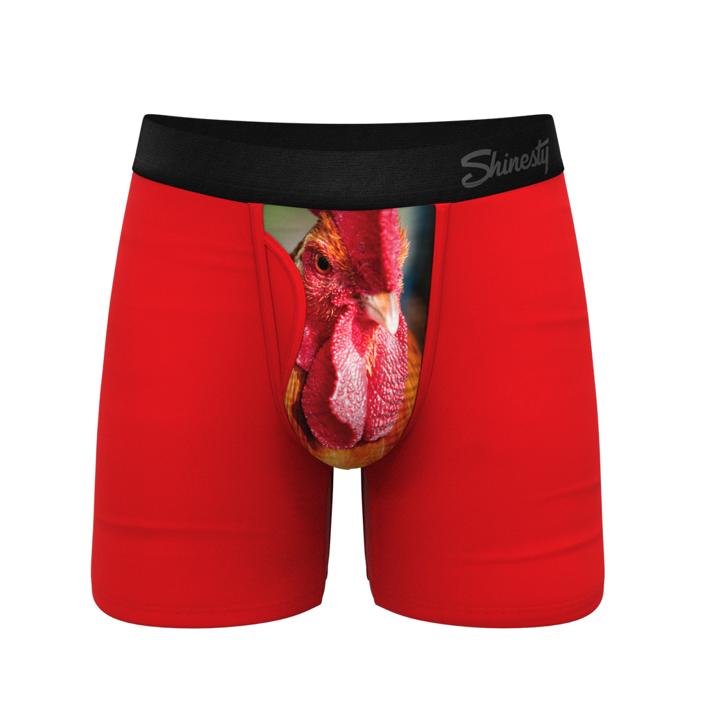 The Early Risers | Barnyard Rooster Ball Hammock® Pouch Underwear With Fly - Shinesty