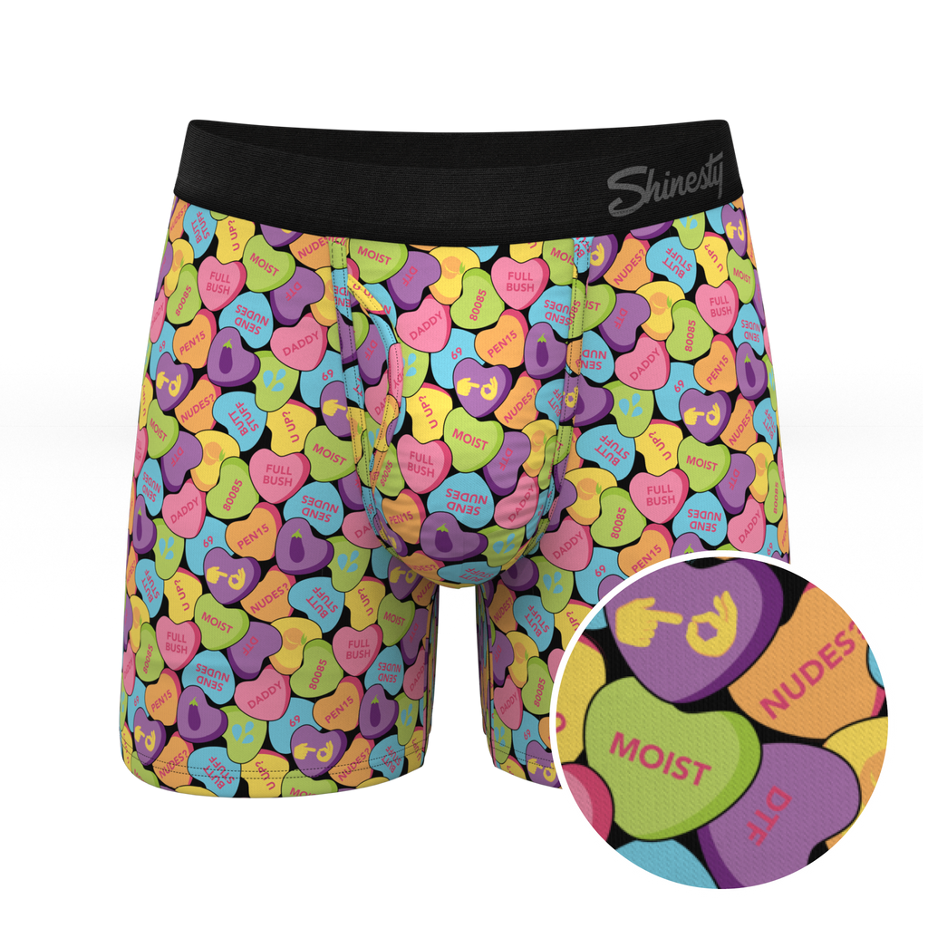 The Candy Crush | Candy Hearts Ball Hammock® Pouch Underwear With Fly - Shinesty