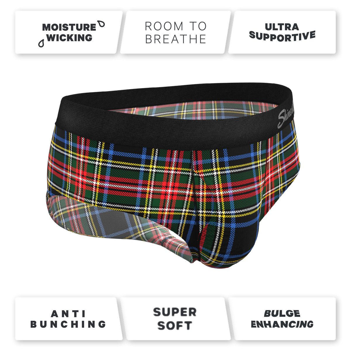 The Cappuccino | Holiday Tartan Plaid Ball Hammock® Pouch Underwear Briefs - Shinesty
