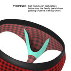 The Cardinal | Micro Buffalo Check Ball Hammock® Pouch Underwear Briefs - Shinesty