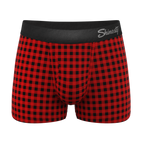 The Cardinal | Micro Buffalo Check Ball Hammock® Pouch Trunks Underwear - Shinesty