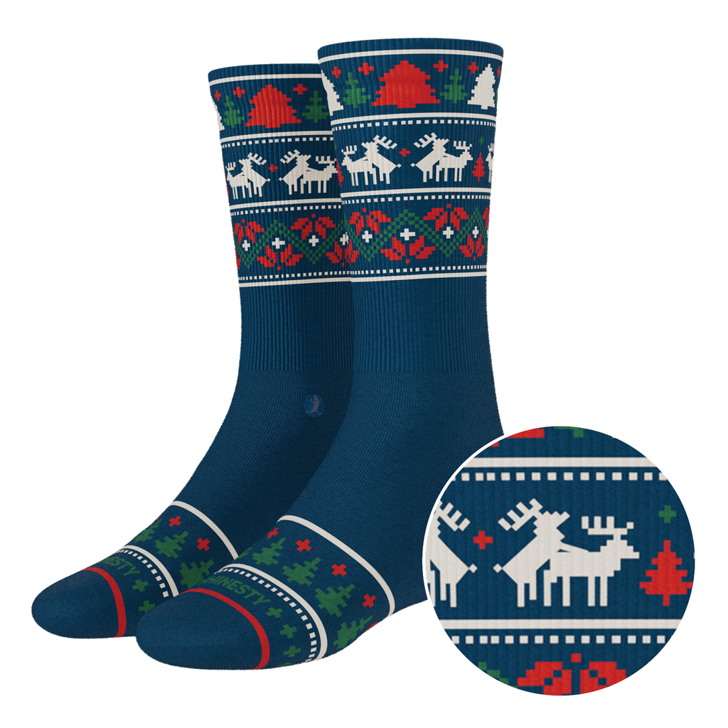 The Caribou Lous | Christmas Deer Heel Hammock™ Crew Socks - Shinesty